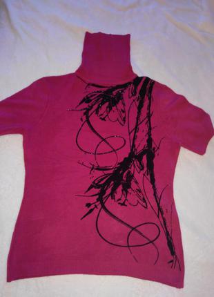 Свитерок с коротким рукавом цвета фуксия,новый,но без бирки