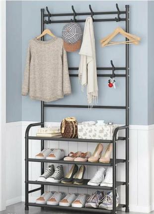 Сборная напольная вешалка для одежды new simple floor clothes rack size 5 полок5 фото