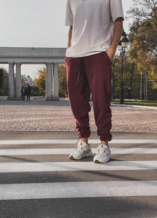 Штани бордові на флісі