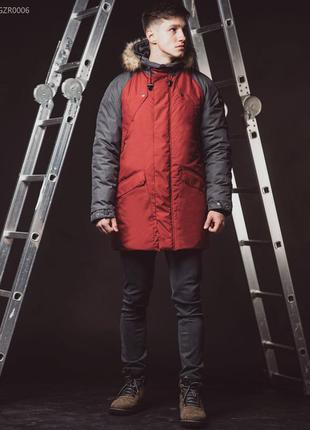 Зимова парку staff flash dark melange and bordo