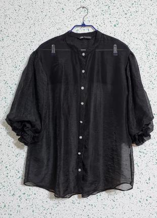 Красива блуза з об'ємний рукавами zara, р. m-l