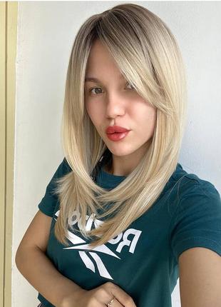 Парик💕блонд с модельной стрижкой