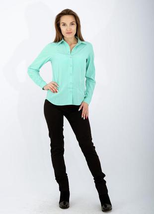 Рубашка женская классическая бирюзовая