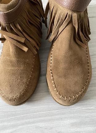 Замшевые сапоги ботинки с бахромой asos2 фото