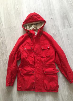 Красная куртка парка h&m