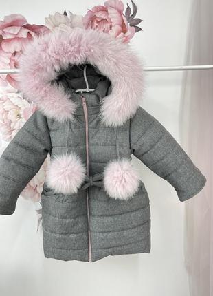 Пальто зимове з натуральною опушкою до -30 морозу