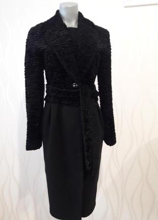 Супер красивое, стильное, комбинированное черного цвета пальто. stella polare1 фото