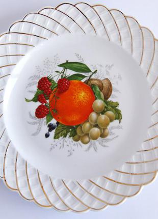 Антикварна колекційна порцелянова тарілка "фрукти", cluj, румунія