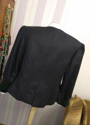 Винтаж шерстяной жакет пиджак вышивка2 фото