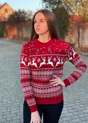 Парні светри з оленями, подарунок на новий рік1 фото