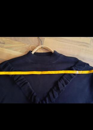 Черный свитер с v - образным рюшем new look6 фото