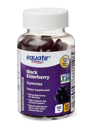 Американская добавка черной бузины для иммунитета  equate gummies black elderberry1 фото