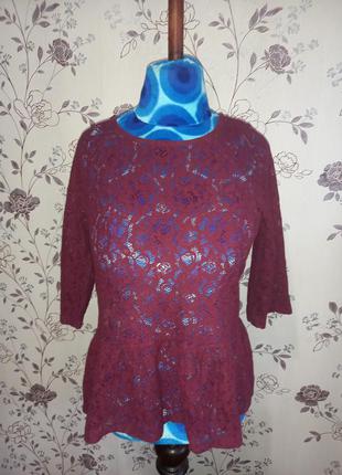 Нарядная женская гипюровая блузка
