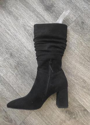 Сапоги экозамш черные mexx24см