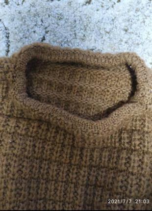 Теплая вязаная кофта крупной вязки большого размера7 фото