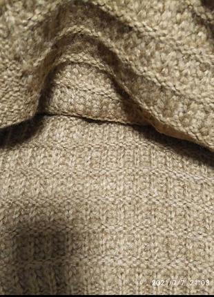 Теплая вязаная кофта крупной вязки большого размера6 фото
