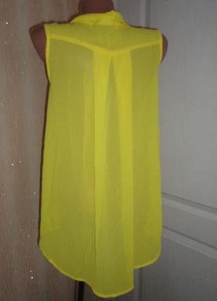 Желтая блуза шифон h&m р.xs (ог 92, дл. 76)