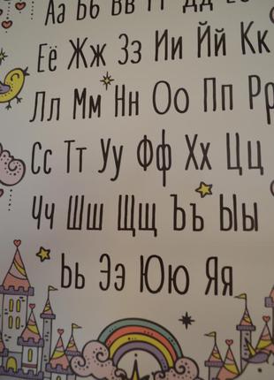 Вініловий плакат банер російський алфавіт (абетка навчальні плакати букви наклейки дитячі настінний)2 фото