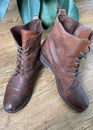 Кожаные ботинки на шнуровке freeflex шкіряні черевики3 фото
