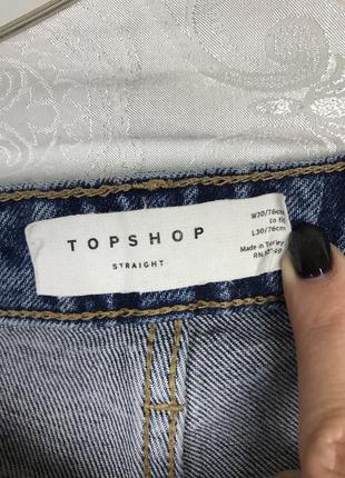 Прямые укороченные джинсы на пуговицах topshop straight5 фото