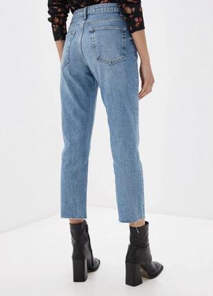 Прямые укороченные джинсы на пуговицах topshop straight10 фото