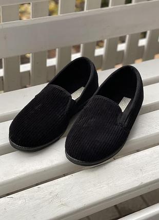 Вельветові,чорні мокасини,тапочки,унісекс, устілка 29 см