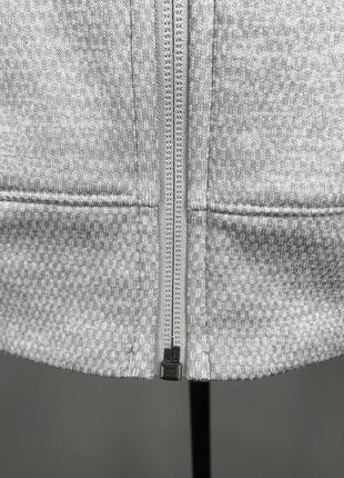 Кофта толстовка adidas серая с капюшоном замком флисовая худи с карманами на молнии спортивная теплая размер s m6 фото