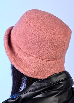 Женская зимняя шапка панама5 фото