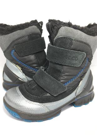 Зимові шкіряні термоботинки ecco