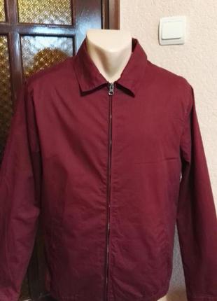 Куртка чоловіча вітровка 100% бавовна бордо,розмір s-m 44-46размер від burton menswear