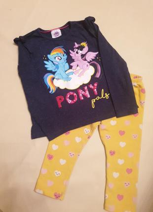 Костюм для дівчинки з лосинами tu little pony, h&m, next, zara