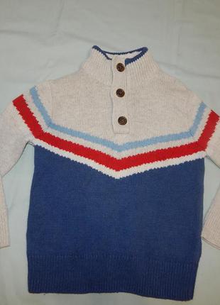 Свитер с горлом модный теплый 4-5 лет