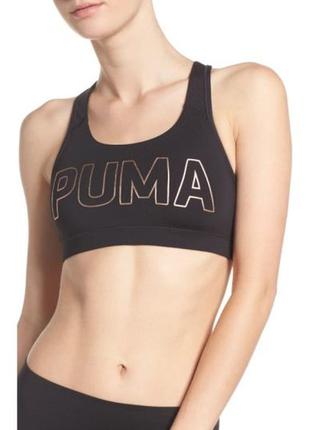6/хс/34 puma крутой спортивный топ бра с логотипом бренда для тренировок и зала