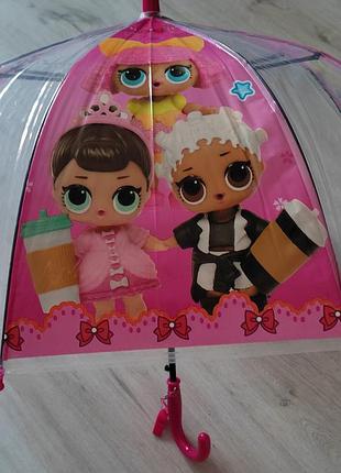 Прозрачный зонтик для девочки 3-6 лет лол