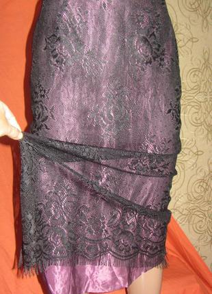 Винтажная кружевная юбка-карандаш бордо principles2 фото