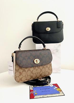 Coach marlie top handle satchel in signature canvas with quilting оригинал женская сумочка сумка жіноча подарок10 фото