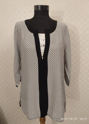 Блуза  черно-белая