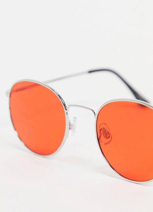 Сонцезахисні окуляри з круглими лінзами - червоний металік3 фото
