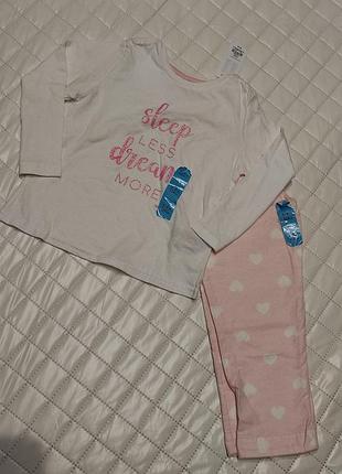 Красива піжама primark 3/4 року написи і сердечка