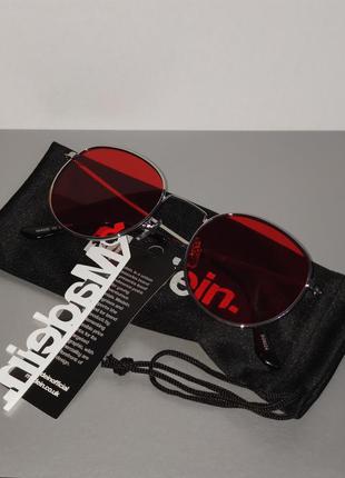 Сонцезахисні окуляри з круглими лінзами - червоний металік5 фото