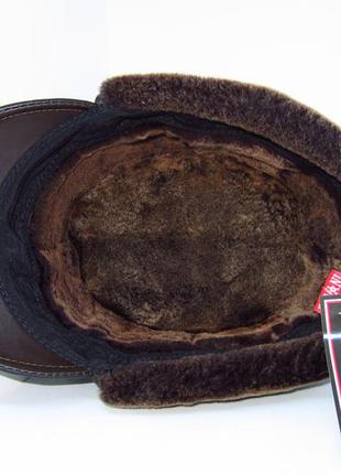 Мужская зимняя кепка из кожи на натуральном мехе. davani  004918 фото