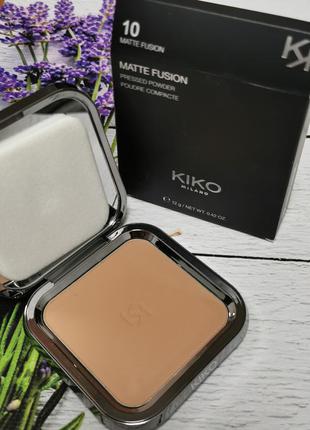 Матуюча пудра kiko milano matte fusion pressed powder1 фото