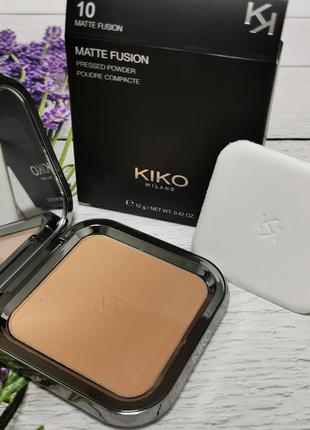 Матуюча пудра kiko milano matte fusion pressed powder2 фото