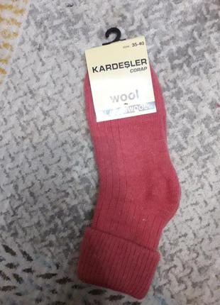 Теплые носки с отворотом из шерсти ягненка kardesler шерстяные носки4 фото