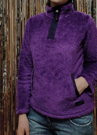 Фиолетовый пушистый мягкий теплый джемпер на замочке gelert ,s размер