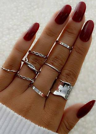 Набір кілець 8 шт стильні кільця набором