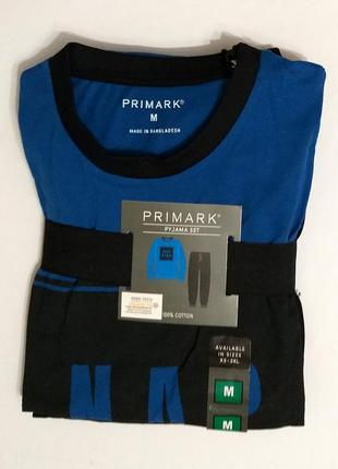 Пижама мужская футболка и штаны трикотаж primark
