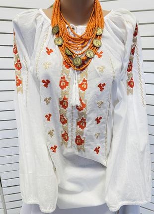 Класична бавовняна блуза з вишивкою вишиванка вишиванка бавовна