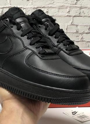 Зимние кроссовки nike air force black с мехом