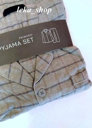 Фланелева чоловіча піжама байка сорочка та штани primark